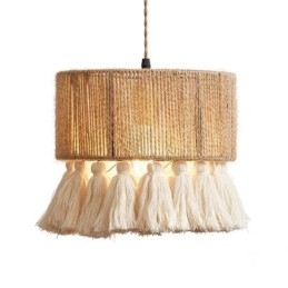 Lampa wisząca z liny konopnej, lampa sufitowa, retro, dekoracja, klosz do lampy