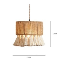Lampa wisząca z liny konopnej, lampa sufitowa, retro, dekoracja, klosz do lampy