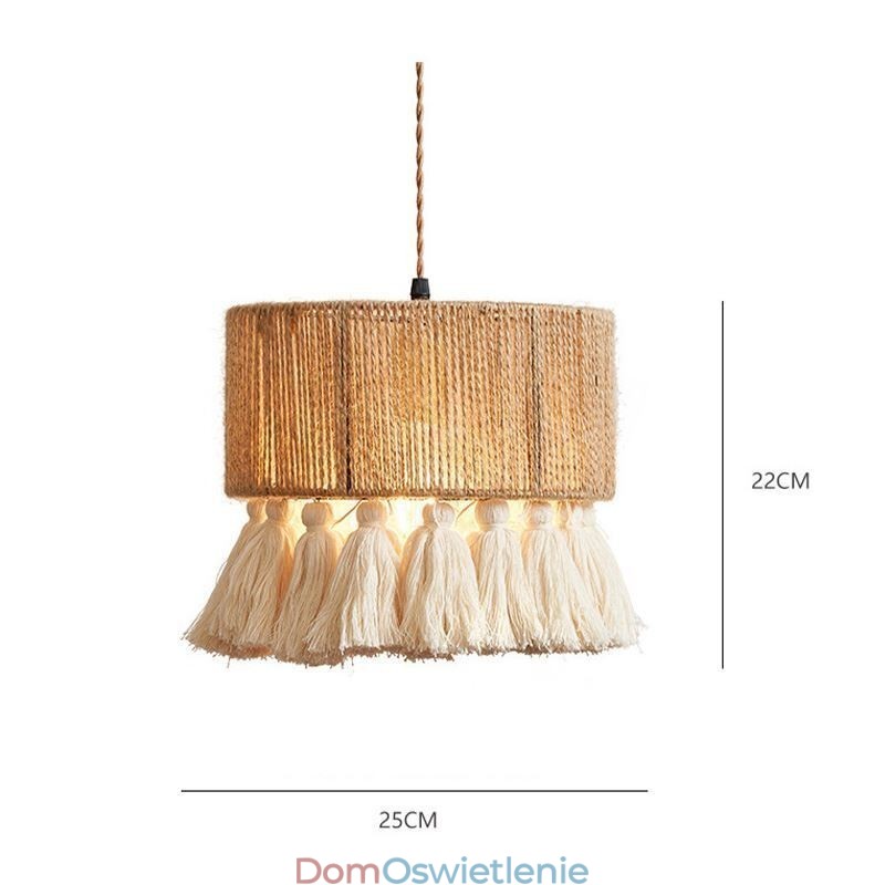 Lampa wisząca z liny konopnej, lampa sufitowa, retro, dekoracja, klosz do lampy