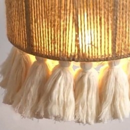Lampa wisząca z liny konopnej, lampa sufitowa, retro, dekoracja, klosz do lampy