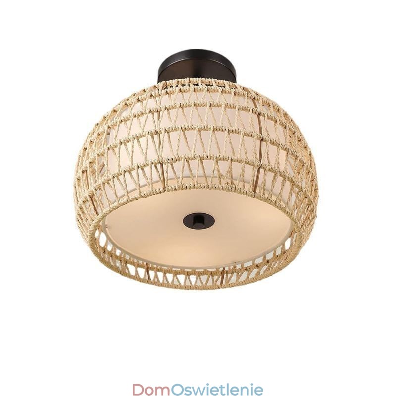 Abażur okrągły z tkaniny Paper Rope Flush Mount 32cm 3 światła