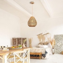Lampa sufitowa Nordic Retro Natural Paper Rope ręcznie tkany abażur