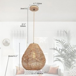 Lampa sufitowa Nordic Retro Natural Paper Rope ręcznie tkany abażur
