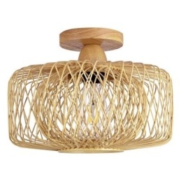 Retro dwuwarstwowa lampa sufitowa ręcznie tkany abażur bambusowy lampa sufitowa