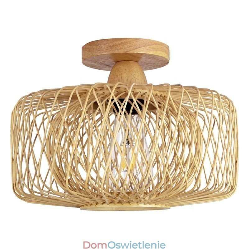 Retro dwuwarstwowa lampa sufitowa ręcznie tkany abażur bambusowy lampa sufitowa