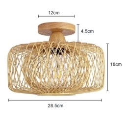 Retro dwuwarstwowa lampa sufitowa ręcznie tkany abażur bambusowy lampa sufitowa