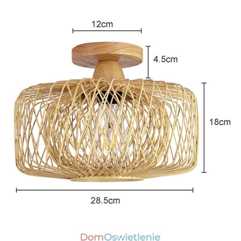 Retro dwuwarstwowa lampa sufitowa ręcznie tkany abażur bambusowy lampa sufitowa