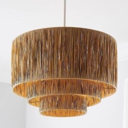 Wisząca lampa w stylu retro w stylu country, wielowarstwowa, abażur z papierowej liny, lampa sufitowa
