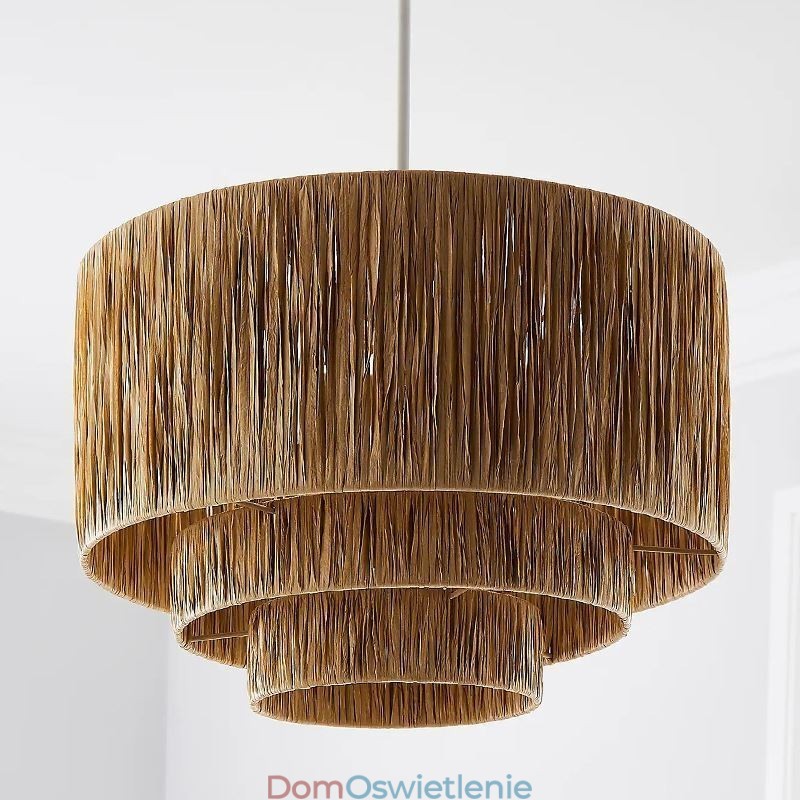 Wisząca lampa w stylu retro w stylu country, wielowarstwowa, abażur z papierowej liny, lampa sufitowa