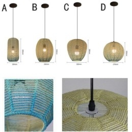 Wisząca lampa z papieru w stylu retro w stylu country w odcieniu niebieskiego