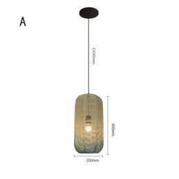 Wisząca lampa z papieru w stylu retro w stylu country w odcieniu niebieskiego