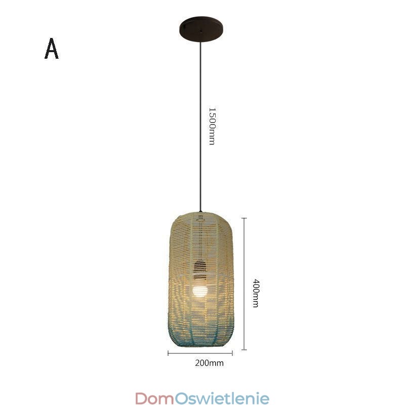 Wisząca lampa z papieru w stylu retro w stylu country w odcieniu niebieskiego