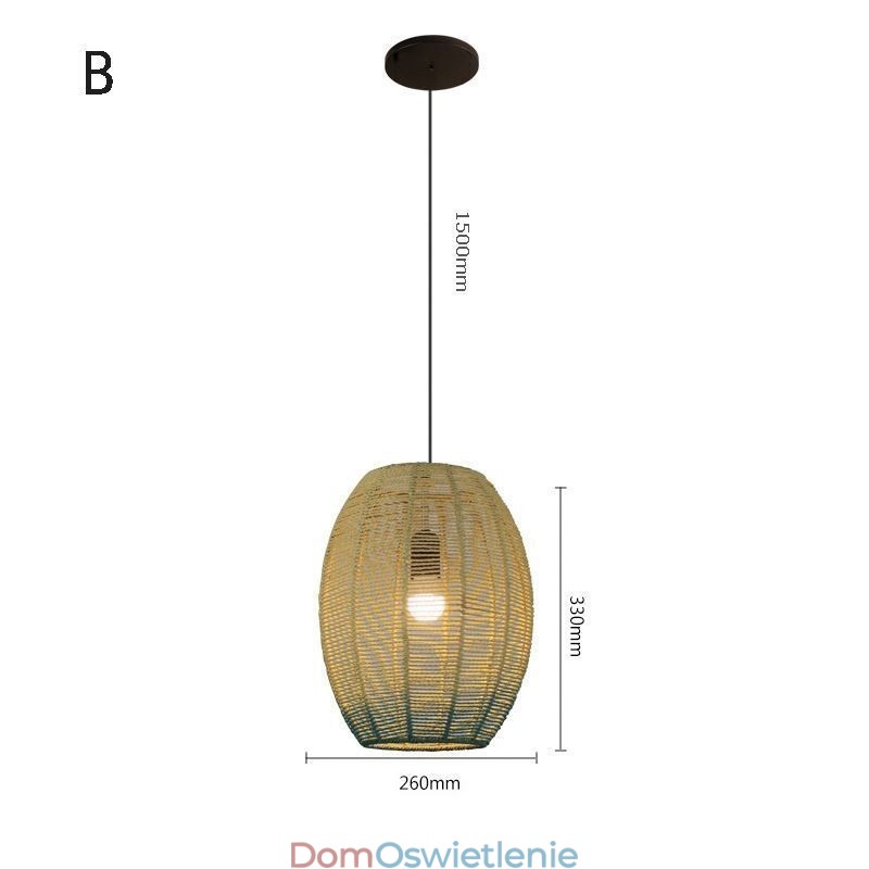 Wisząca lampa z papieru w stylu retro w stylu country w odcieniu niebieskiego
