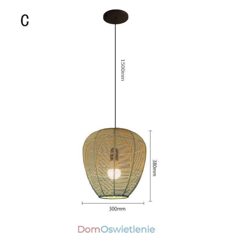 Wisząca lampa z papieru w stylu retro w stylu country w odcieniu niebieskiego