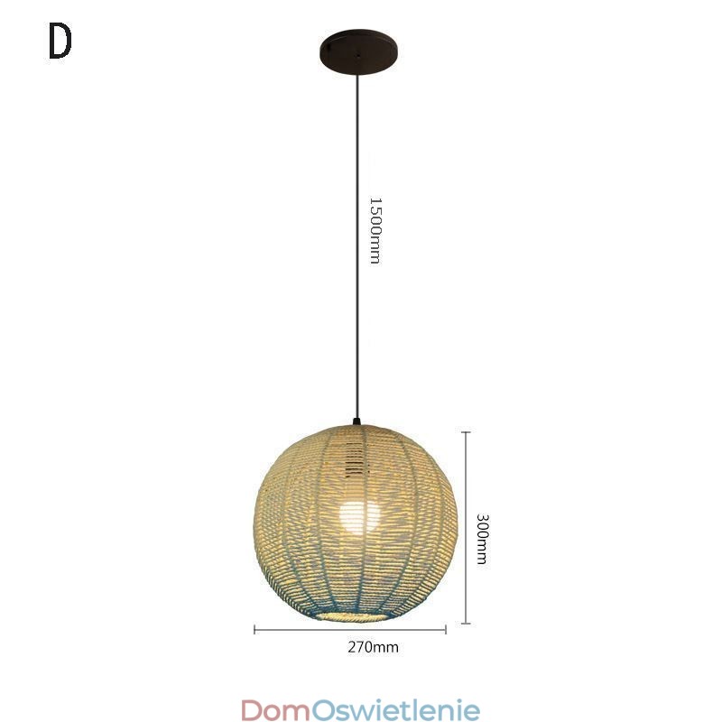 Wisząca lampa z papieru w stylu retro w stylu country w odcieniu niebieskiego