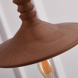 Wisząca lampa z drewna kauczukowego Ins Vintage wisząca lampa