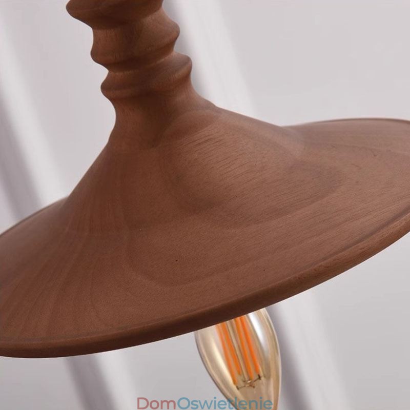 Wisząca lampa z drewna kauczukowego Ins Vintage wisząca lampa