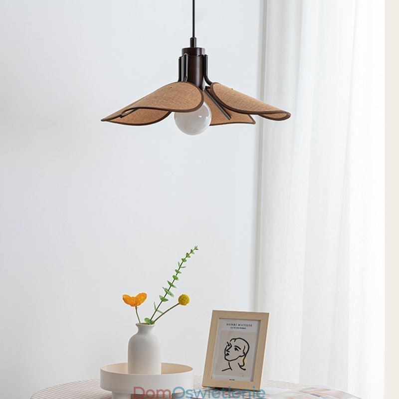 Nordic Wisząca Lampa Wabi Sabi Style Tkanina Abażur Dekoracyjna Lampa Sufitowa