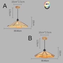 Wisząca lampa Kreatywna retro drewniana lampa sufitowa