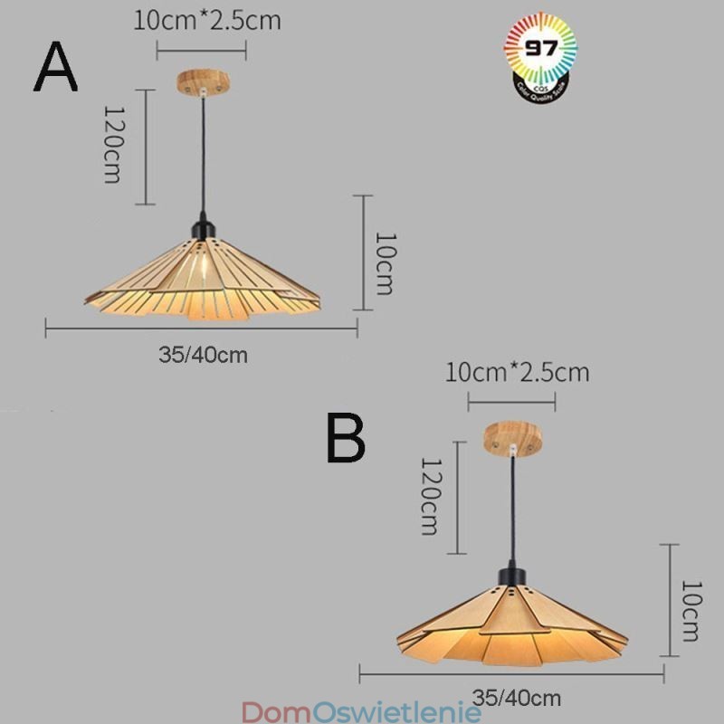 Wisząca lampa Kreatywna retro drewniana lampa sufitowa