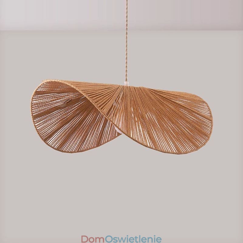 Retro Wisząca Lampa Kreatywna Wabi Sabi Słomkowy Kapelusz Konopna Lina Sufitowa