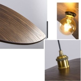 Solidna drewniana lampa wisząca, kreatywne oświetlenie sufitowe w stylu retro