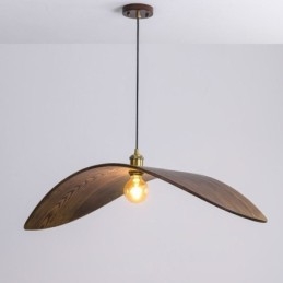 Solidna drewniana lampa wisząca, kreatywne oświetlenie sufitowe w stylu retro