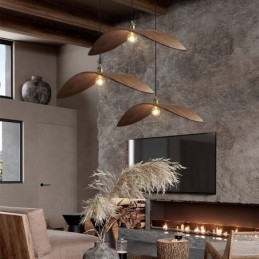 Solidna drewniana lampa wisząca, kreatywne oświetlenie sufitowe w stylu retro