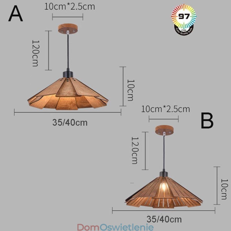 Retro Wisząca Lampa Kreatywna Drewniana Lampa Sufitowa
