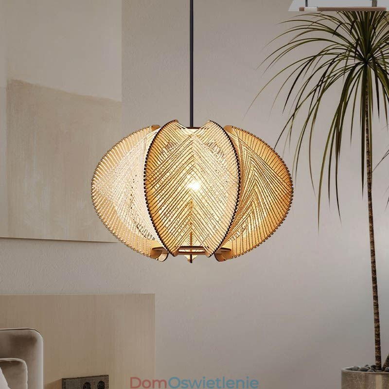Nordic Wisząca Lampa Retro Wabi Sabi Style Ręcznie Robiona Lampa Sufitowa Z Litego Drewna