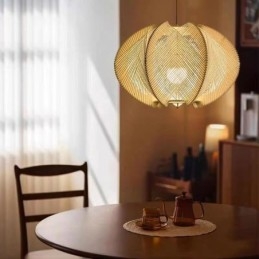 Nordic Wisząca Lampa Retro Wabi Sabi Style Ręcznie Robiona Lampa Sufitowa Z Litego Drewna