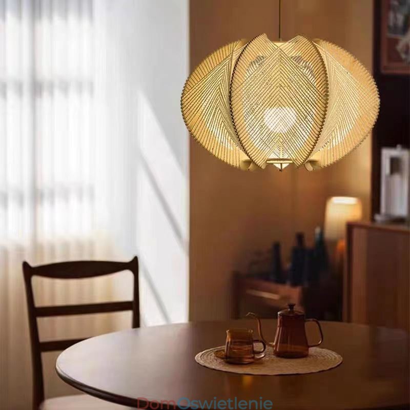 Nordic Wisząca Lampa Retro Wabi Sabi Style Ręcznie Robiona Lampa Sufitowa Z Litego Drewna