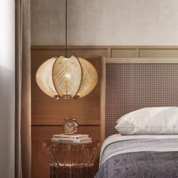 Nordic Wisząca Lampa Retro Wabi Sabi Style Ręcznie Robiona Lampa Sufitowa Z Litego Drewna