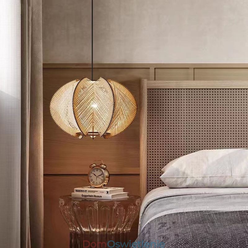 Nordic Wisząca Lampa Retro Wabi Sabi Style Ręcznie Robiona Lampa Sufitowa Z Litego Drewna