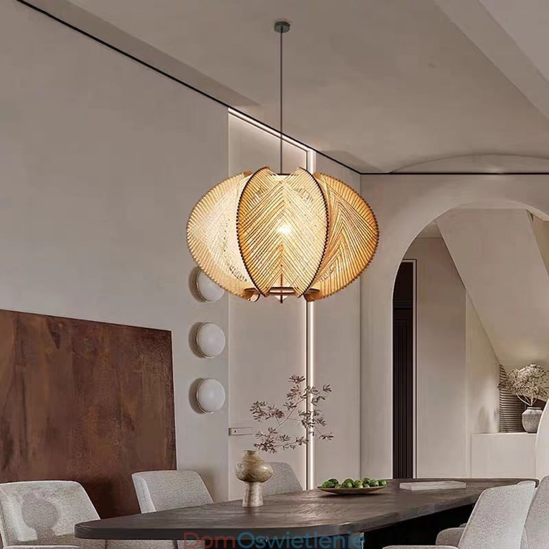 Nordic Wisząca Lampa Retro Wabi Sabi Style Ręcznie Robiona Lampa Sufitowa Z Litego Drewna