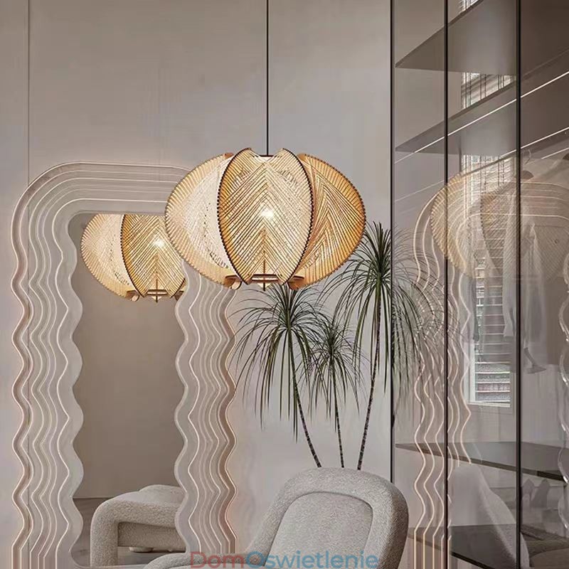 Nordic Wisząca Lampa Retro Wabi Sabi Style Ręcznie Robiona Lampa Sufitowa Z Litego Drewna