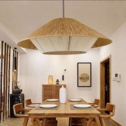 Wisząca lampa z liny konopnej, ręcznie tkana lampa sufitowa