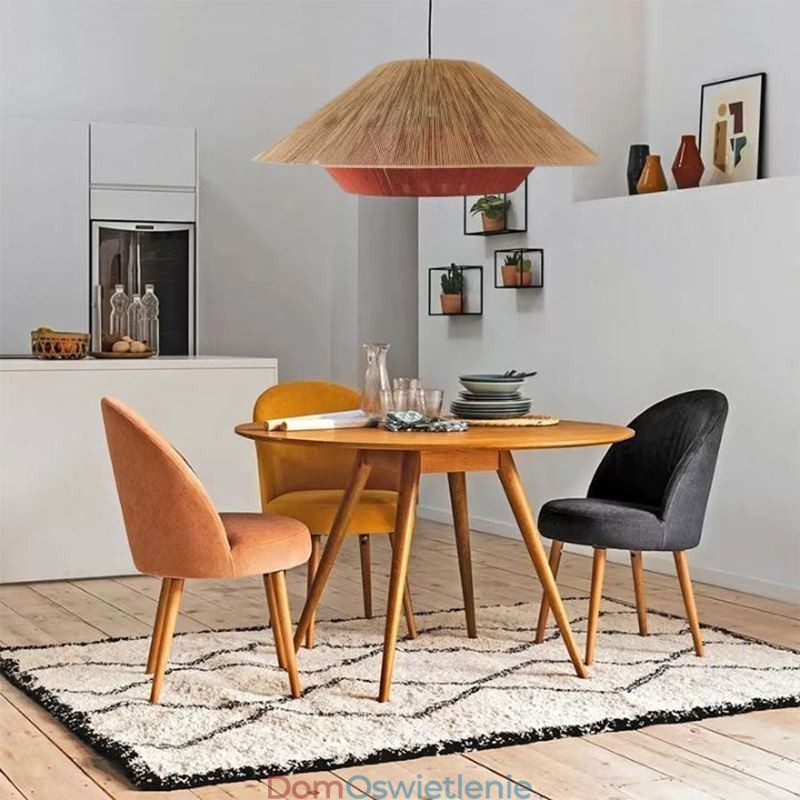 Wisząca lampa z liny konopnej, ręcznie tkana lampa sufitowa