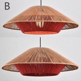 Wisząca lampa z liny konopnej, ręcznie tkana lampa sufitowa