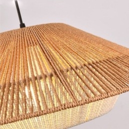 Wisząca lampa z liny konopnej, ręcznie tkana lampa sufitowa