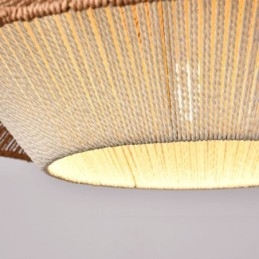 Wisząca lampa z liny konopnej, ręcznie tkana lampa sufitowa