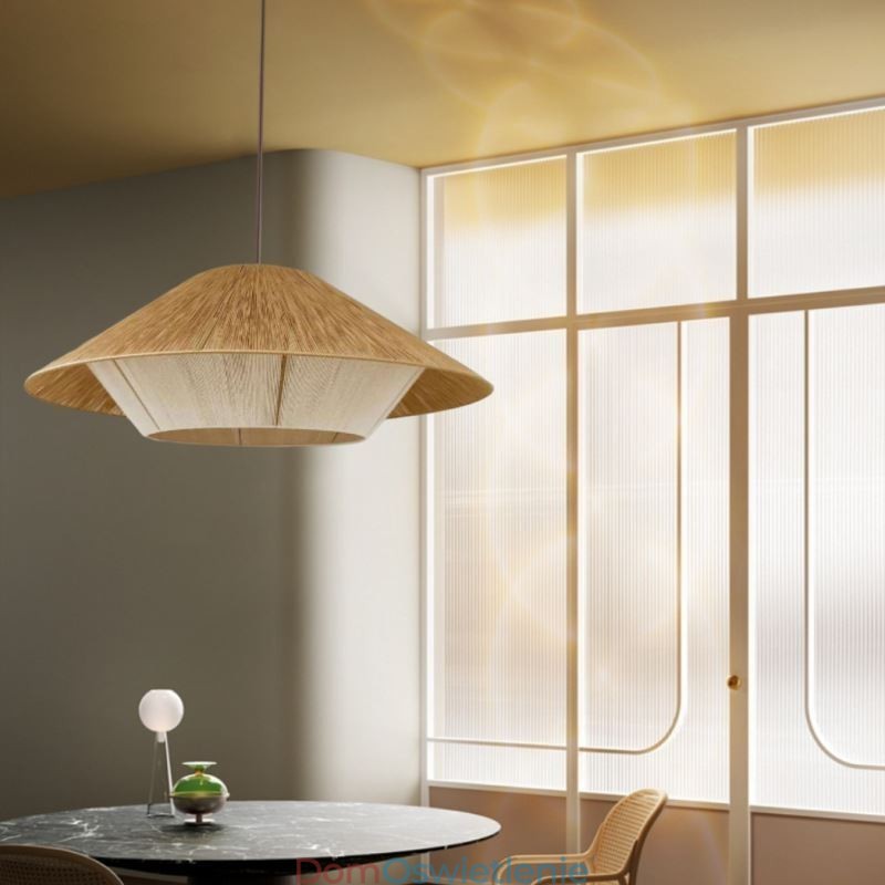 Wisząca lampa z liny konopnej, ręcznie tkana lampa sufitowa