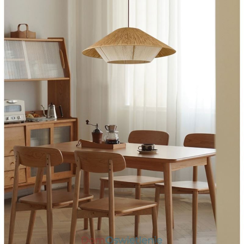 Wisząca lampa z liny konopnej, ręcznie tkana lampa sufitowa