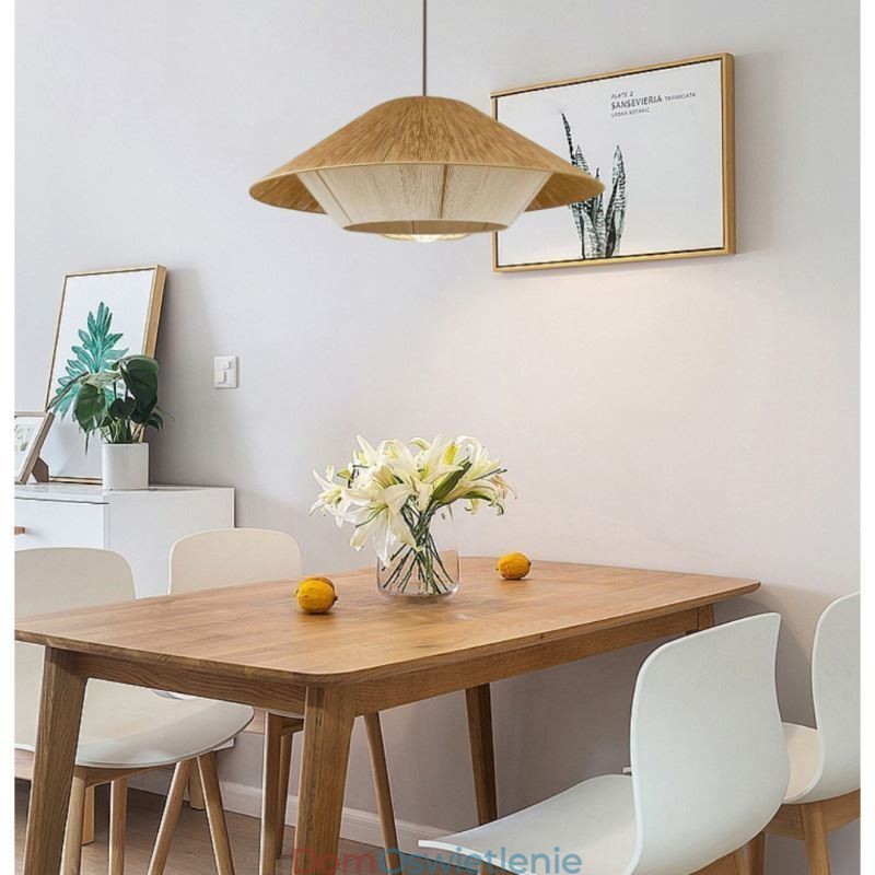 Wisząca lampa z liny konopnej, ręcznie tkana lampa sufitowa