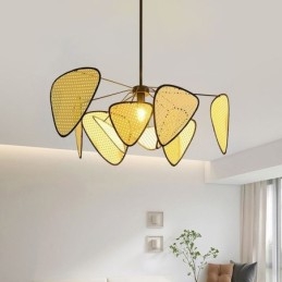 Wisząca lampa Naturalna prosta ręcznie tkana lampa sufitowa
