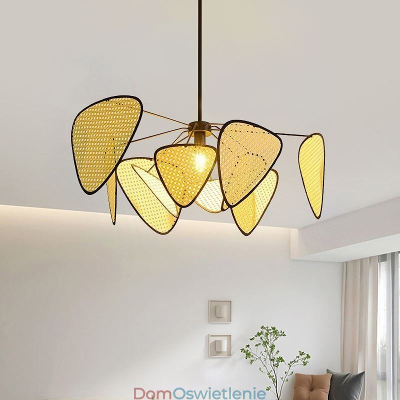 Wisząca lampa Naturalna prosta ręcznie tkana lampa sufitowa