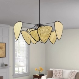 Wisząca lampa Naturalna prosta ręcznie tkana lampa sufitowa