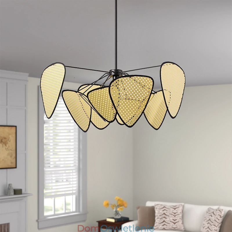 Wisząca lampa Naturalna prosta ręcznie tkana lampa sufitowa