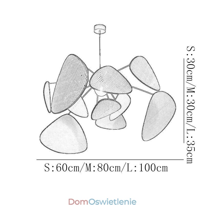 Wisząca lampa Naturalna prosta ręcznie tkana lampa sufitowa