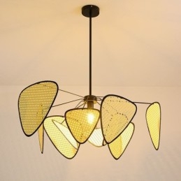Wisząca lampa Naturalna prosta ręcznie tkana lampa sufitowa